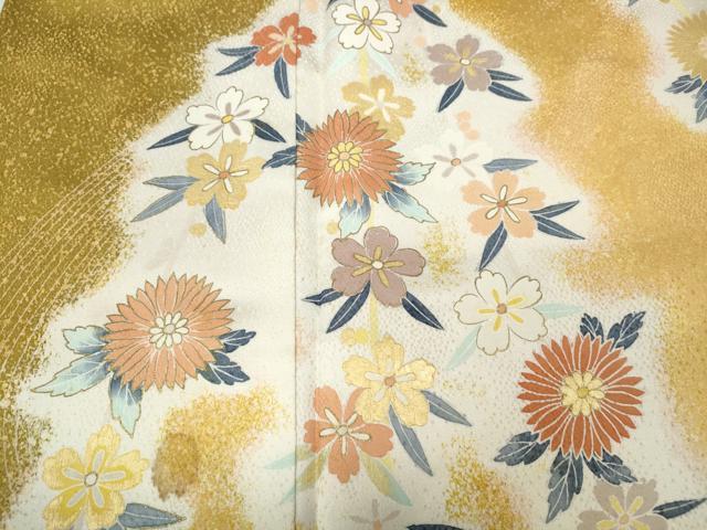平和屋着物●訪問着　作家物　枝垂れ花文　金彩　正絹　逸品　CABB6287ut 平和屋着物○訪問着 作家物 枝垂れ花文 金彩 正絹 逸品 CABB6287ut