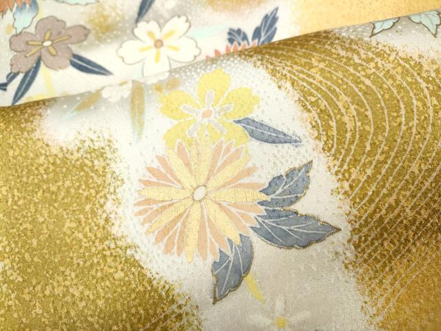 平和屋着物●訪問着　作家物　枝垂れ花文　金彩　正絹　逸品　CABB6287ut 平和屋着物○訪問着 作家物 枝垂れ花文 金彩 正絹 逸品 CABB6287ut