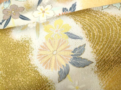 平和屋着物●訪問着　作家物　枝垂れ花文　金彩　正絹　逸品　CABB6287ut