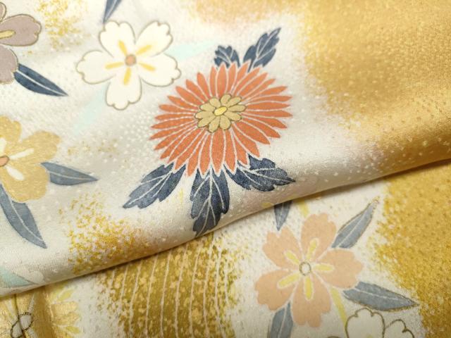 平和屋着物○訪問着 作家物 枝垂れ花文 金彩 正絹 逸品 CABB6287ut