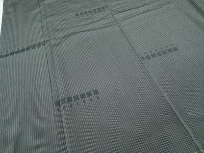 平和屋着物●塩沢絣　吉祥間道　証紙付き　正絹　逸品　未使用　CABB6288ut