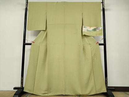 平和屋着物●本草木染作家　瑞寶　色無地　堅牢染草木　蒸栗色　証紙付き　正絹　逸品　CABB6289ut