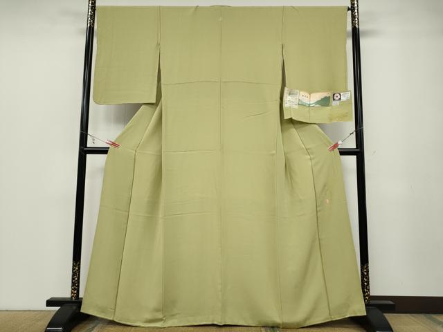 平和屋着物●本草木染作家　瑞寶　色無地　堅牢染草木　蒸栗色　証紙付き　正絹　逸品　CABB6289ut