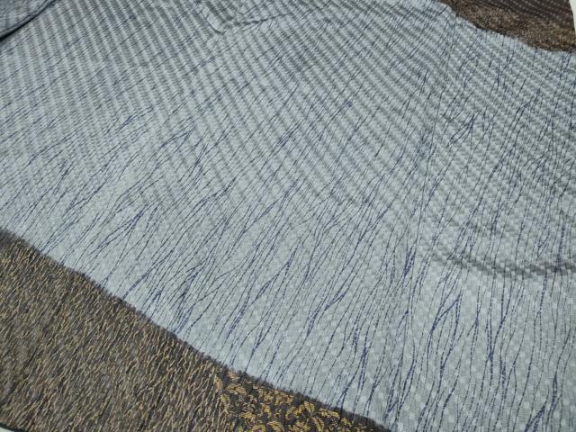 平和屋着物○男性 訪問着 駒刺繍 市松綾織 切嵌舞花文 金彩