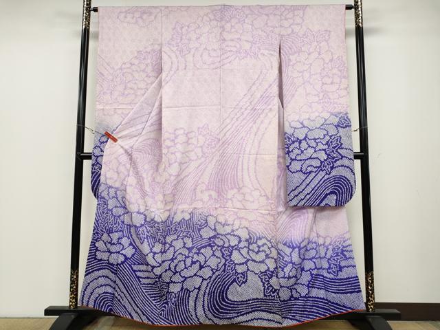 平和屋着物●豪華振袖　総絞り　草花文　暈し染め　正絹　逸品　CABB6297ut