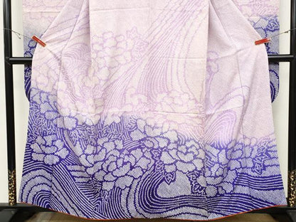 平和屋着物●豪華振袖　総絞り　草花文　暈し染め　正絹　逸品　CABB6297ut