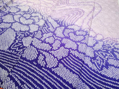 平和屋着物●豪華振袖　総絞り　草花文　暈し染め　正絹　逸品　CABB6297ut