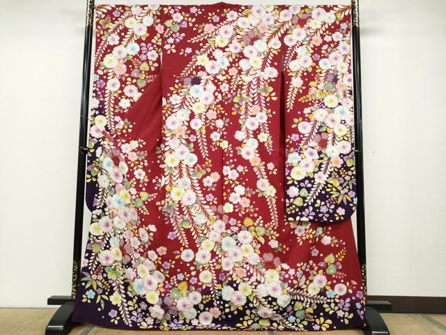 平和屋着物●豪華振袖　辻が花　絞り　暈し染め　銀通し地　正絹　逸品　CABB6299ut