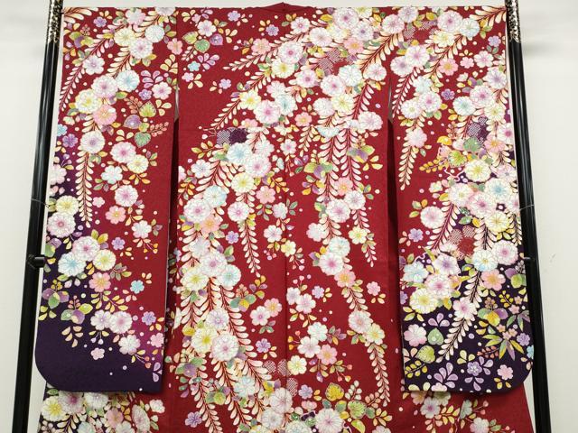 平和屋着物●豪華振袖　辻が花　絞り　暈し染め　銀通し地　正絹　逸品　CABB6299ut
