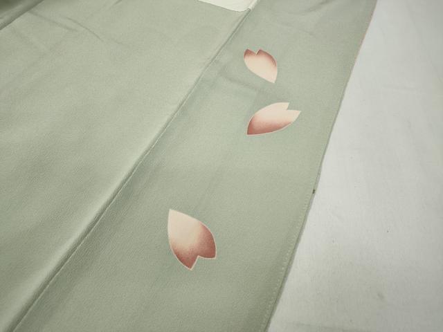 平和屋着物●人形作家・ホリヒロシ　振袖　兎舞桜文　暈し染め　金彩　鬼しぼ縮緬　正絹　逸品　CABB6301ut