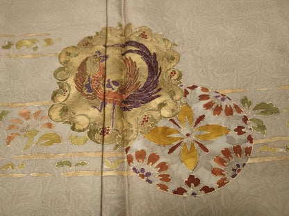 平和屋着物●紋屋井関　十九代　井関宗麟　色留袖　刺繍　鳳凰草花丸文　金彩　正絹　逸品　CABB6305ut
