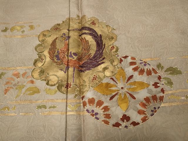 平和屋着物●紋屋井関　十九代　井関宗麟　色留袖　刺繍　鳳凰草花丸文　金彩　正絹　逸品　CABB6305ut