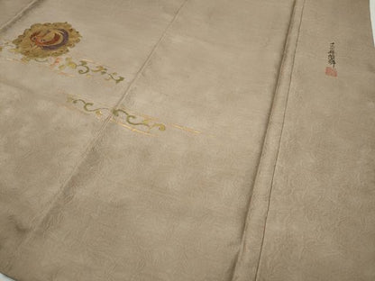 平和屋着物●紋屋井関　十九代　井関宗麟　色留袖　刺繍　鳳凰草花丸文　金彩　正絹　逸品　CABB6305ut