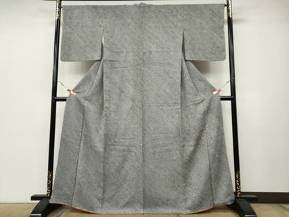平和屋着物●大変加工の良い総絞り小紋　黒地　正絹　逸品　CABB6309ut