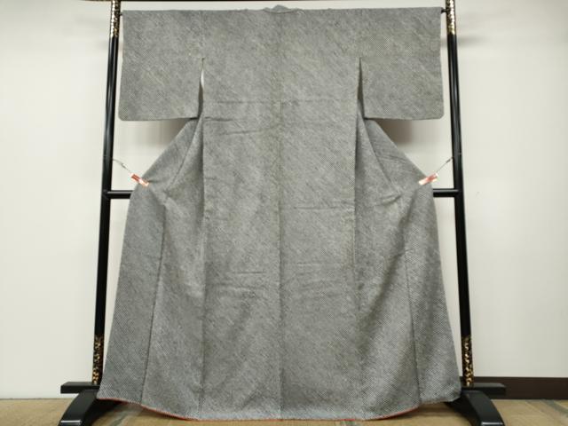 平和屋着物●大変加工の良い総絞り小紋　黒地　正絹　逸品　CABB6309ut