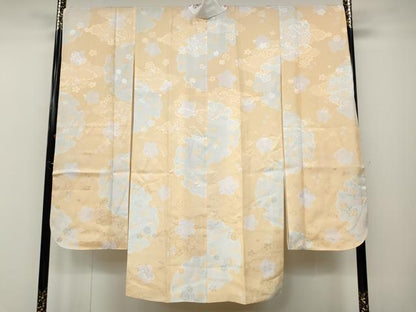 平和屋着物●振袖用長襦袢　袷　雪輪舞桜　半衿刺繍　正絹　逸品　CABB6311ut