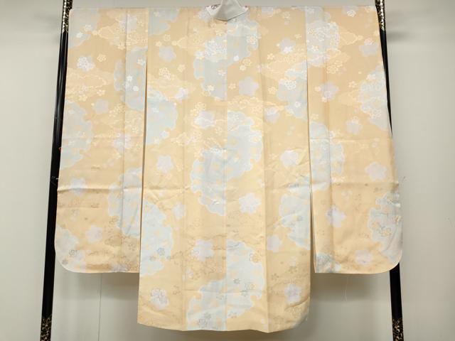 平和屋着物●振袖用長襦袢　袷　雪輪舞桜　半衿刺繍　正絹　逸品　CABB6311ut