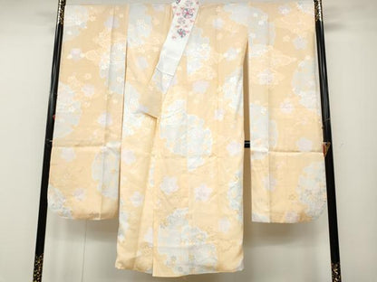 平和屋着物●振袖用長襦袢　袷　雪輪舞桜　半衿刺繍　正絹　逸品　CABB6311ut