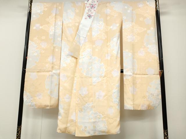 平和屋着物●振袖用長襦袢　袷　雪輪舞桜　半衿刺繍　正絹　逸品　CABB6311ut