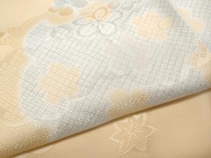 平和屋着物●振袖用長襦袢　袷　雪輪舞桜　半衿刺繍　正絹　逸品　CABB6311ut