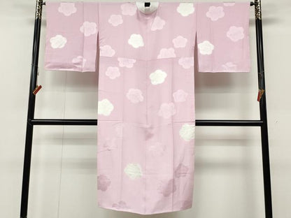 平和屋着物●長襦袢　袷　絞り　舞梅地紋　正絹　逸品　CABB6312ut