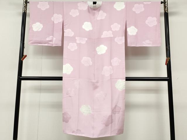 平和屋着物●長襦袢　袷　絞り　舞梅地紋　正絹　逸品　CABB6312ut