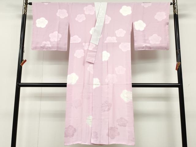 平和屋着物●長襦袢　袷　絞り　舞梅地紋　正絹　逸品　CABB6312ut