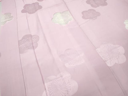 平和屋着物●長襦袢　袷　絞り　舞梅地紋　正絹　逸品　CABB6312ut