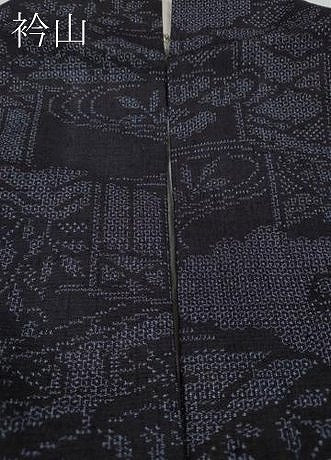 平和屋着物●結城紬　100亀甲　風景草木文　正絹　逸品　CABB6319ut