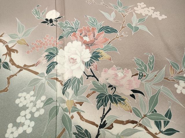 平和屋着物●訪問着　刺繍　枝花文　暈し染め　金彩　正絹　逸品　CABB6322ut