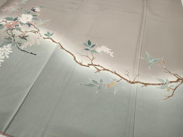平和屋着物●訪問着　刺繍　枝花文　暈し染め　金彩　正絹　逸品　CABB6322ut