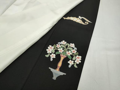 平和屋着物●豪華黒留袖　色紙重ね人物動物花文　金彩　正絹　逸品　CABB6336ut