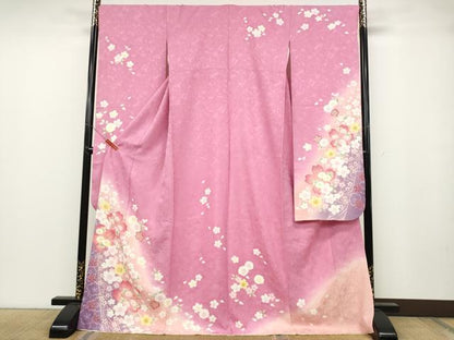 平和屋着物●豪華振袖　舞花文　暈し染め　正絹　逸品　CABB6342ut