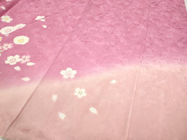 平和屋着物●豪華振袖　舞花文　暈し染め　正絹　逸品　CABB6342ut