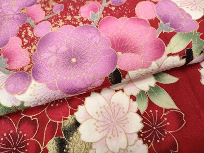 平和屋着物●豪華振袖　刺繍　草花文　暈し染め　金彩　正絹　逸品　CABB6343ut