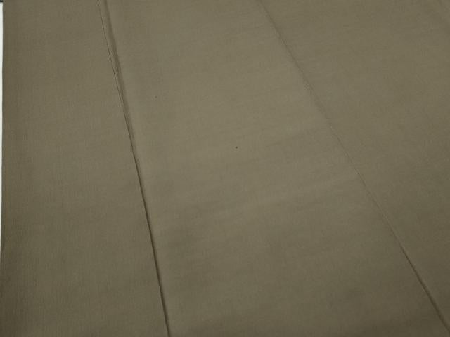平和屋着物●男性　紬　羽織セット　着物：生壁色　羽織：黄枯茶色　羽織紐付き　正絹　逸品　CABB6346ut
