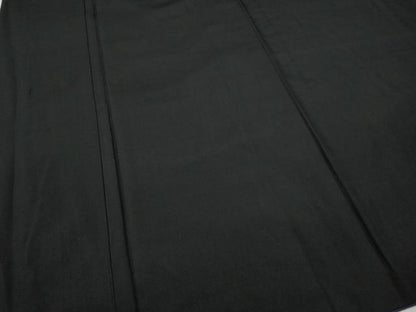 平和屋着物●男性　黒紋付　羽織セット　羽裏：風景文　正絹　逸品　CABB6348ut