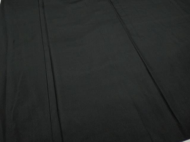平和屋着物●男性　黒紋付　羽織セット　羽裏：風景文　正絹　逸品　CABB6348ut