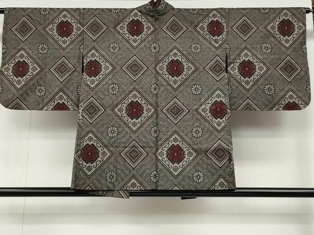 平和屋着物●本場大島紬　龍郷絣　羽織セット　菱花文　正絹　逸品　CABB6349ut