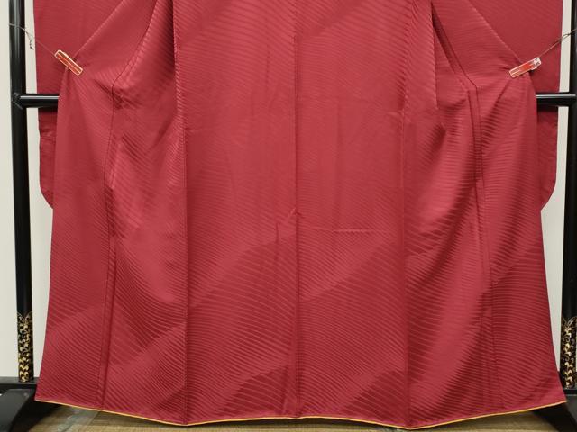 平和屋着物●豪華振袖・長襦袢セット 斜線地紋 薔薇色 半衿刺繍 正絹 逸品 CABB6351ut