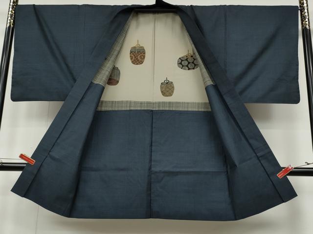 平和屋着物●男性 本場大島紬 アンサンブル 120亀甲 総詰め 正絹 逸品 CABB6352ut
