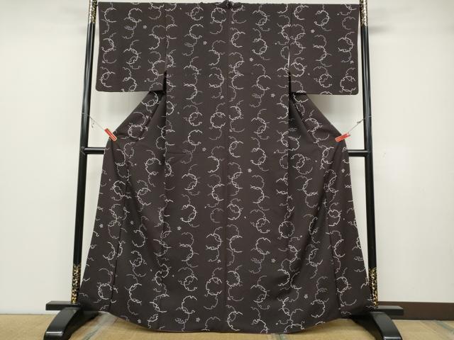 平和屋着物●上質な小紋　雪輪舞桜　正絹　逸品　CABB6362ut