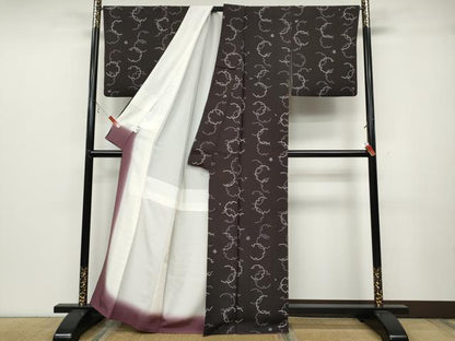 平和屋着物●上質な小紋　雪輪舞桜　正絹　逸品　CABB6362ut