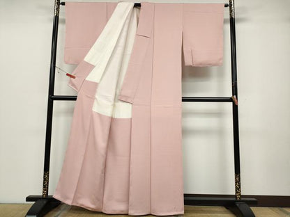 平和屋着物●上質な色無地　霞地紋　虹色　正絹　逸品　未使用　CABB6363ut