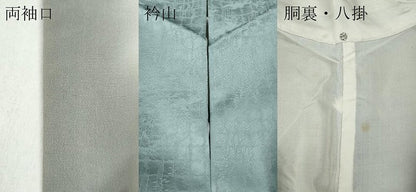 平和屋着物●上質な色無地　草葉地紋　秘色色　正絹　逸品　CABB6367ut