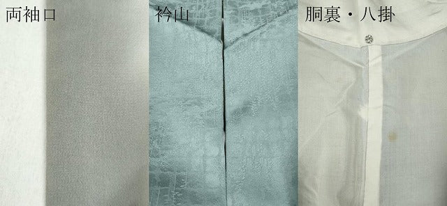 平和屋着物●上質な色無地　草葉地紋　秘色色　正絹　逸品　CABB6367ut