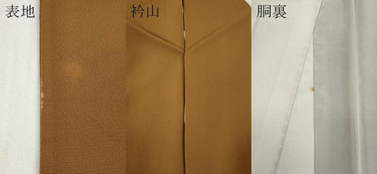 平和屋着物●無地絵羽訪問着　作家物　雲取り風景草木地紋　丁子染色　正絹　逸品　CABB6369ut