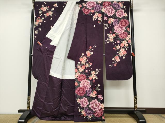 平和屋着物●豪華振袖　刺繍　舞花文　金糸　正絹　逸品　CABB6371ut