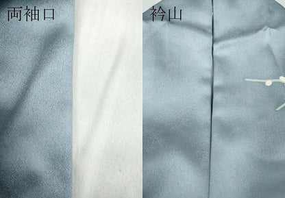 平和屋着物●訪問着　流水鴛鴦花文　たたき染め　金彩　正絹　逸品　CABB6374ut