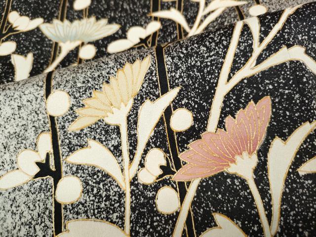 平和屋着物●訪問着　枝花文　たたき染め　金彩　正絹　逸品　CABB6375ut